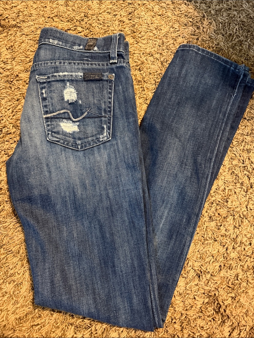 7 For All Mankind Women’s Medium Blue Straight Leg Jeans